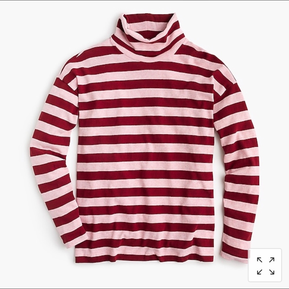 NWOT JCREW "Deck-striped turtleneck T-shirt"